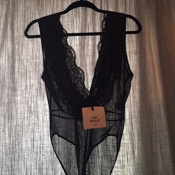 ZARA Sheer Lace Bodysuit - Picture 3 of 3